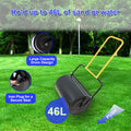 40 Litre High Capacity Lawn Roller, Can Fill Sand Water, U Shaped Ergonomic Handle, Easy To Push And Pull, Suitable For Gardens, Farms, Parks, Black Yellow Black Iron