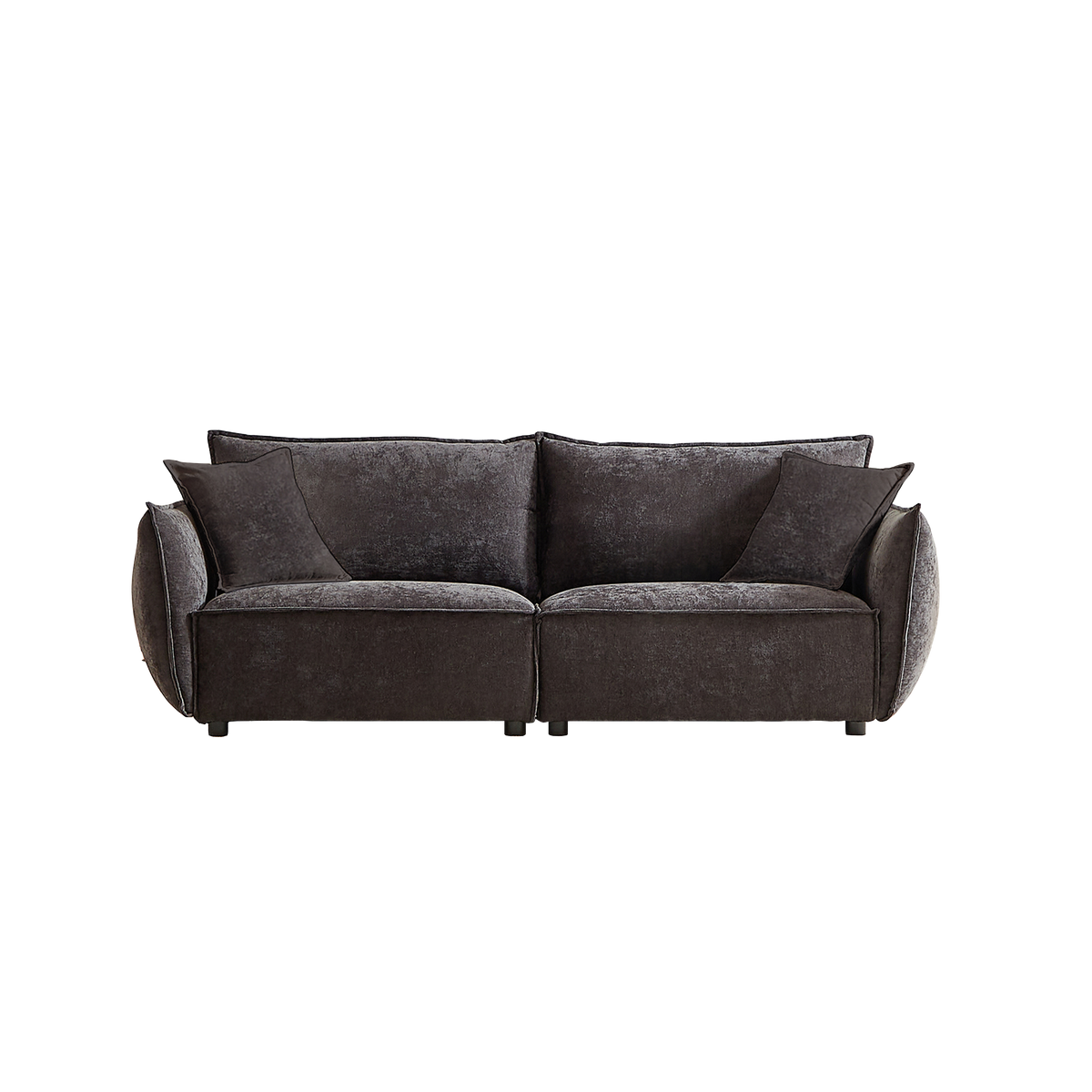 3 Seater 3 Seater Combo Sofa Modern Living Room Sofa, Linen Fabric Sofa, Wooden Frame With 4 Pillows, Apartment Sofa Furniture Black Chenille Wood Primary Living Space Pine Foam Fabric 6 Seat