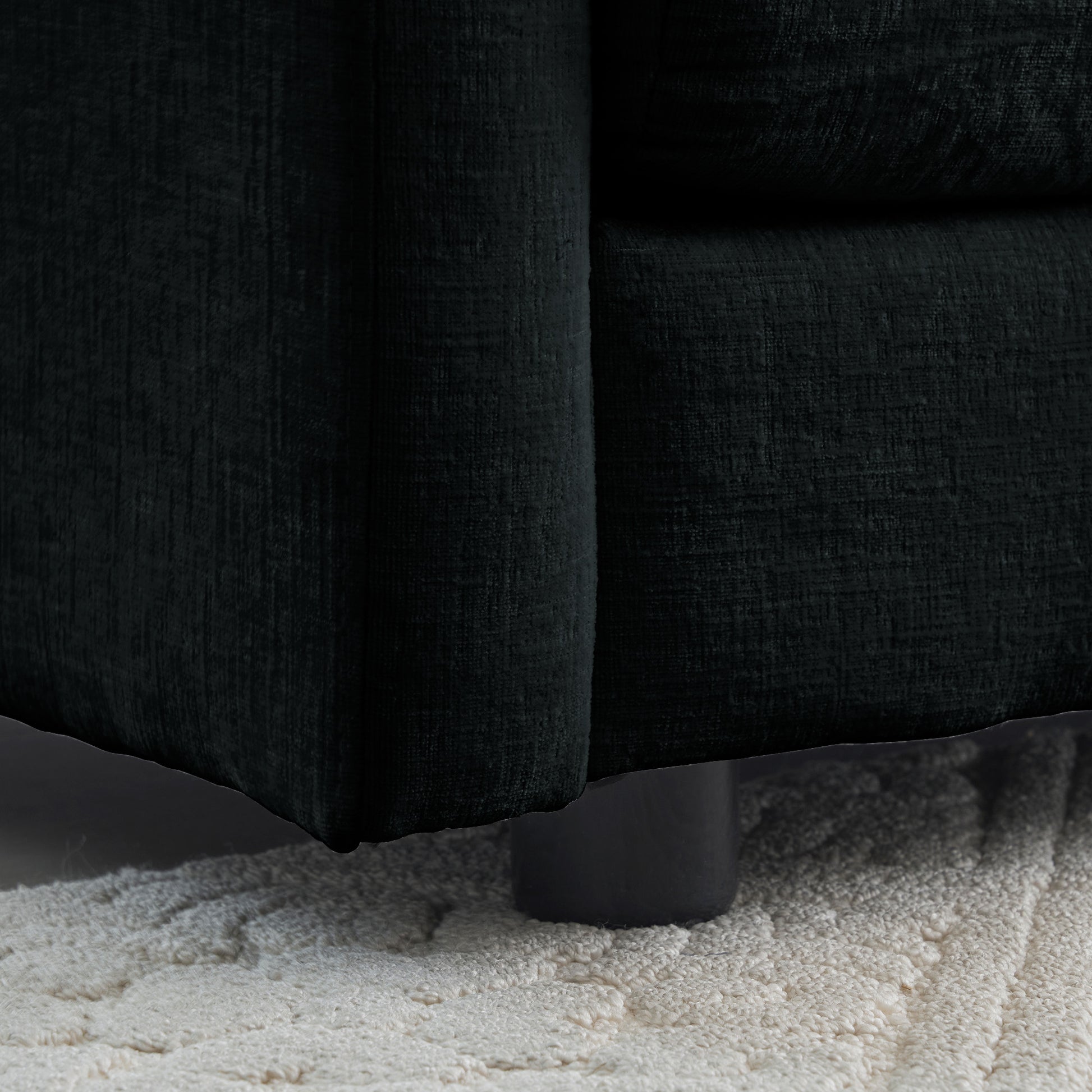 3 Piece Sofa Set Oversized Sofa Comfy Sofa Couch, 2 Pieces Of 2 Seater And 1 Piece Of 3 Seater Sofa For Living Room, Deep Seat Sofa Black Chenille Black Chenille 7 Seat