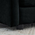 Modern Sofa Couch, 3 Piece Set Extra Deep Seat Sectional Sofa For Living Room, Oversized Sofa, 3 Seat Sofa, Loveseat And Single Sofa, Black Chenille Green Chenille 6 Seat