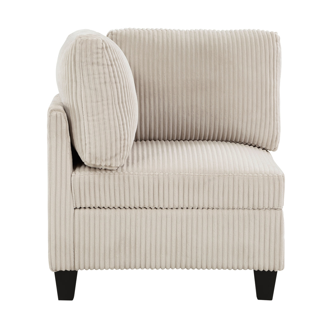 Modern Living Room Furniture Beige Corner Seat With Storage Corduroy Fabric Upholstery 1Pc Modular Piece Beige Primary Living Space Contemporary,Modern Solid Wood