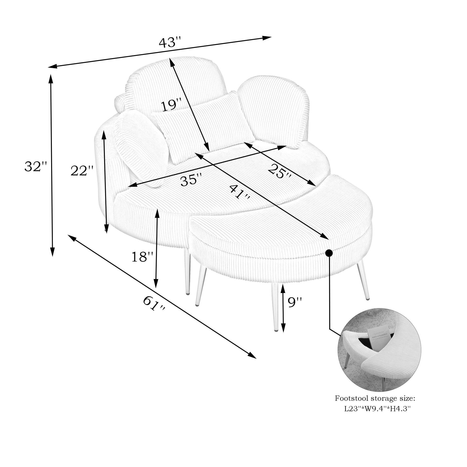 3206Beigecomfortable Seating Suitable For Small Apartment Bedroom Space Balcony Small Sofa Bed Lazy Small Sofa Sofa With Small Coffee Table Lunch Break Leisure Afternoon Tea Ti Beige Corduroy 1 Seat