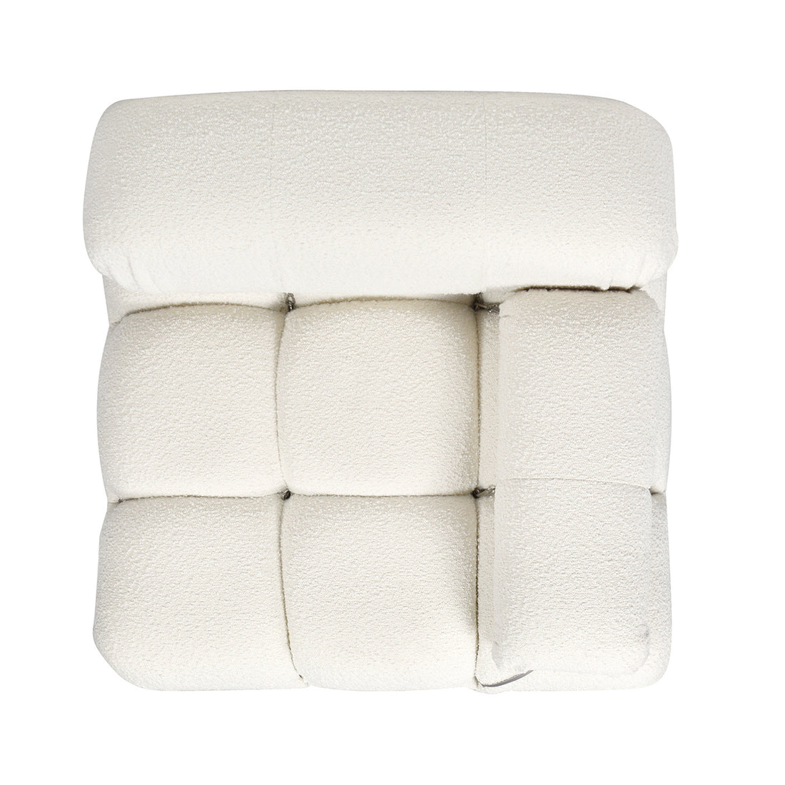 Marcel 36" Bubble Modular Modern Lounge Arm Chair, Ivory White Boucle White Foam Boucle