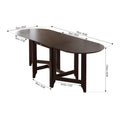 Retro Drop Leaf Table Rubber Wood Dining Table With Spacious Tabletop Small Drawer For Small Space Kitchen Dark Brown Brown Rubber Wood