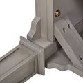 Dauphin Gold Accent 5 Drawer Wood Executive Desk, Grey Cashmere Wood Gray Solid Wood Mdf Wood