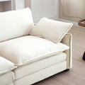 Armless Deep Seating 2 Seater Corduroy Sofa, Can Be Combined With Alternative Armrests And Single Armless Sofasbeige Corduroy Fabric Beige Corduroy 2 Seat