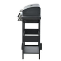 Propane Gas Grill 4 Burner Barbecue Grill, Stainless Steel 34,000 Btu Patio Garden Barbecue Grill With Two Shelves, Lid, Wheels And Bottle Opener Black Iron