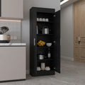 Black 5 Shelf Storage Pantry Cabinet Black Kitchen Shelves Included Wood