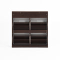 Shoe Storage Cabinet With 4 Flip Drawersshoe Rack Organizer Cabinet With Wooden Handle Freestanding Shoe Cabinet Storage With Anti Tip Fitting For Entryway, Hallway 5 Or More Spaces Walnut Primary