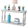 Rustic Style Antique White 1Pc Sofa Table Open Bottom Shelf Plank Style Table Top Living Room Furniture Antique White Primary Living Space Classic,Contemporary,Modern,Rustic,Transitional Open Storage Rectangular Console Tables Solid Wood