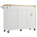 K&K Kitchen Island With Foldable Counter Top, Kitchen Storage Cart With Slide Out Shelf, Towel Rack And Drawer, Rolling Kitchen Cart On Wheels, For Kitchen, Living Room, Dining Room, White White Brown Kitchen Classic,Farmhouse,Luxury,Modern Rectangular