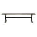 Outdoor Aluminum Dining Bench With Steel Frame, Grey Black Grey Black Aluminium