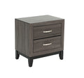 Bedroom Furniture Rustic Grey Oak Simple 1Pc Nightstand 2 Drawers Bed Side Table Solidwood Gray 2 Drawers Bedroom Bedside Cabinet Modern,Transitional Pine Drawers Particle Board Mdf,Solid Wood
