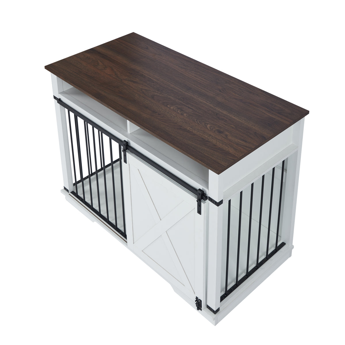 Wf005 Wh,The Dog Cage Has A Large Space White Linen