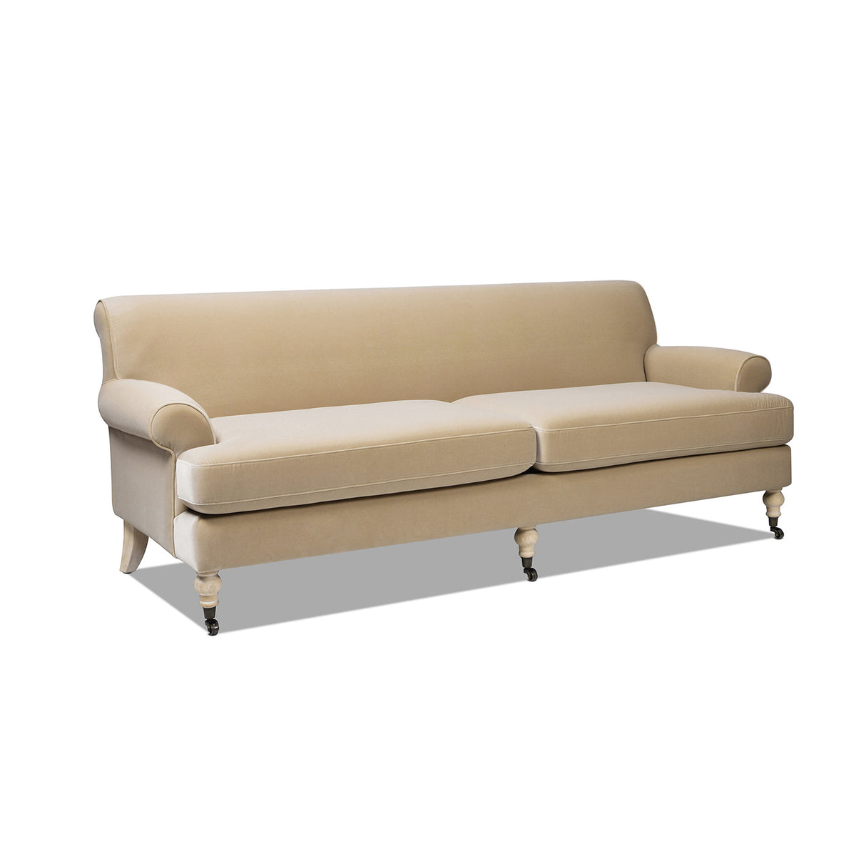 Alana 88" Lawson Two Cushion Tightback Sofa, Fawn Brown Performance Velvet Brown Foam Velvet 2 Seat