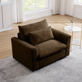 Brown Corduroy Deep Seat Single Sofa Accent Chair,Deep Seat Couch With Waist Pillow For Living Room Apartment Office Brown Corduroy 1 Seat