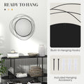 Homcom Metal Wall Art Modern Mirror Decor Home Hanging Wall Sculptures For Living Room Bedroom Dining Room, Black Black Mdf Glass