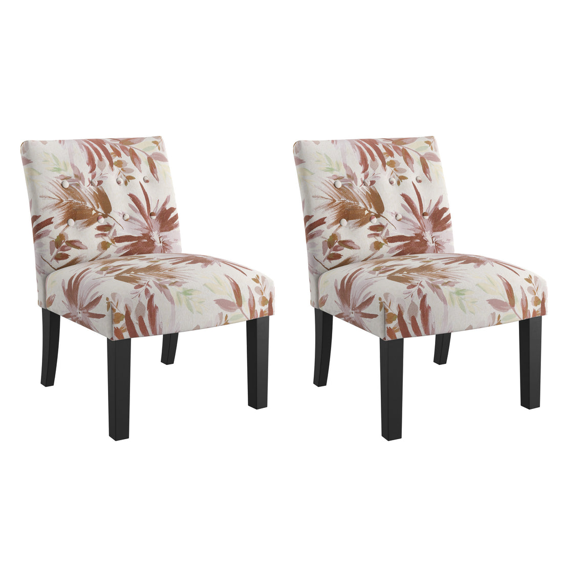 Verma Red Floral Accent Chair Red Foam Engineered Wood
