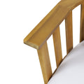 Outdoor Wooden Loveseat With Cushions White Teak 55.50