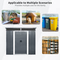 6Ft X 5Ft Outdoor Metal Storage Shed With Window And Transparent Plate For Garden, Lawn Black And White Black White Metal