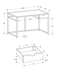 Computer Desk, Home Office, Laptop, Storage Drawer, 42