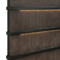 Two Tone Brown Black Finish Led Headboard King Bed 1Pc Modern Industrial Design Bedroom Furniture Box Spring Required King Black,Brown Gray Wood Bedroom Bed Frame Wood
