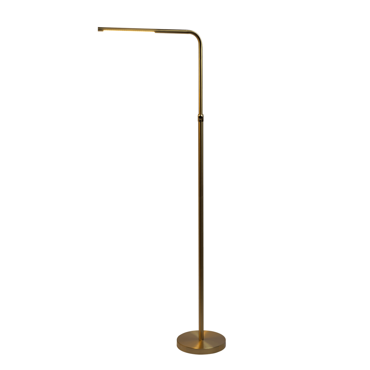 Verve Brassed Gold Floor Lamp With On Off Switch Adjustable Led Round Base Gold Table&Floor Lamps Led Brass,Metal