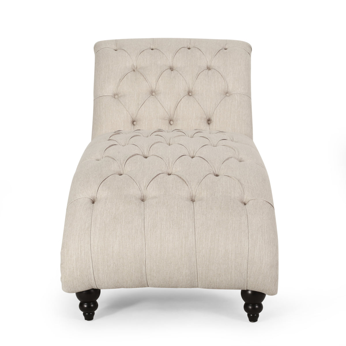 Chaise Lounge Beige Fabric 1 Seat