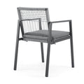 Outdoor Dining Set, Dining Chair Set Of 6 Aluminum Dining Table, Gray Black Black Grey Aluminum