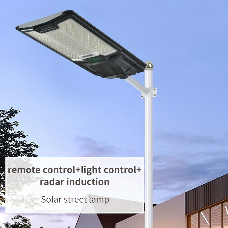 Solar Street Lights Outdoor, Parking Lot Lights With 66Pcs Led Beadsip65 Waterproof Solar Flood Lights, Dusk To Dawn Solar Lights For Garden, Street Side Road,Courtyard Villa,City Square Black White Modern,Sporty,Vintage Metal