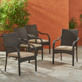 Outdoor Wicker Chairs, 56225.00Chrbrn Kd, 4Pcs Brown Resin