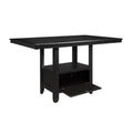 Charcoal Gray Finish Counter Height Table With Base Storage Casual Style Dining Kitchen Furniture 1Pc Charcoal Seats 6 Dining Room Casual Kitchen & Dining Tables Rectangular Wood