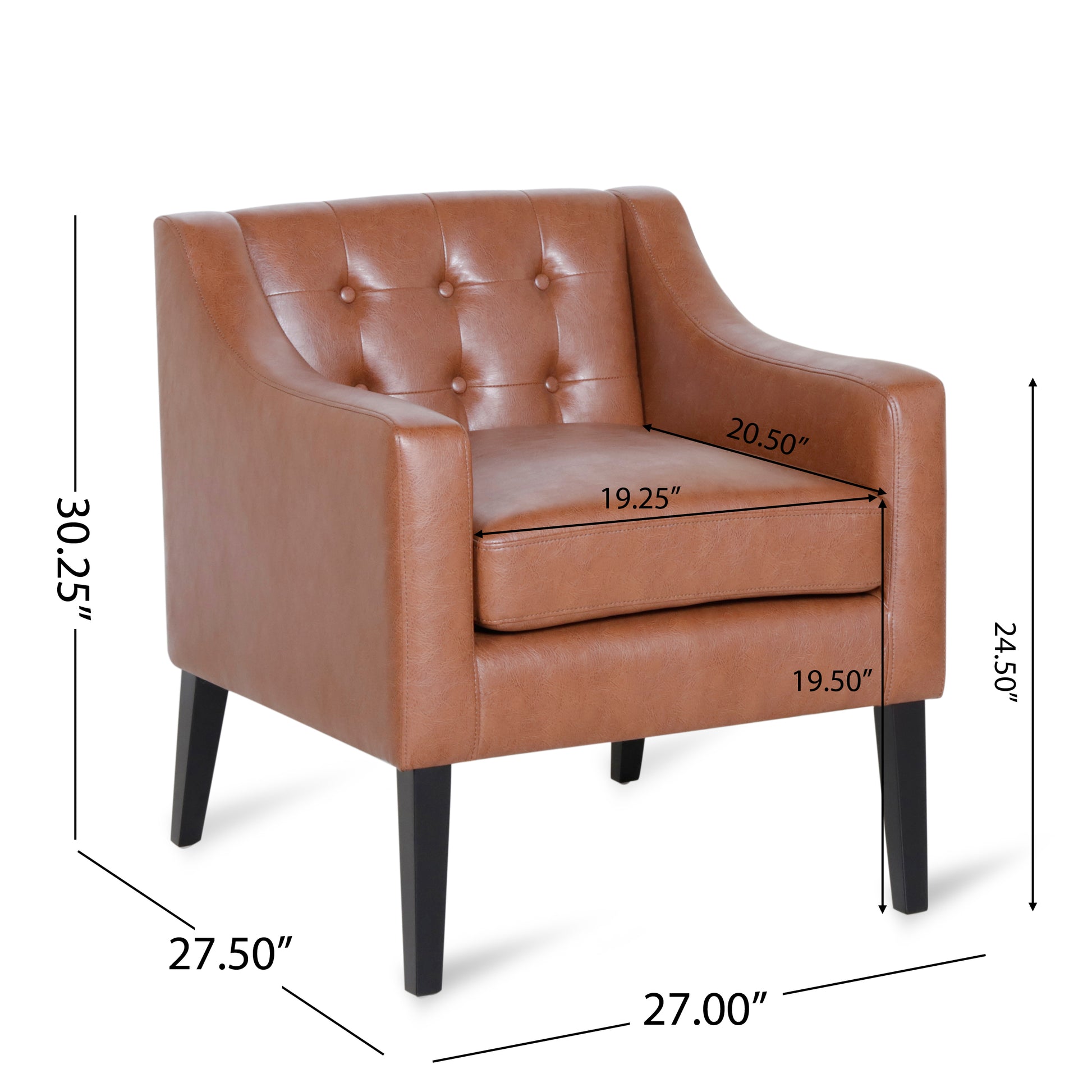 Accent Chair Light Brown Pu