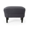 Club Chair Ottoman Grey Fabric