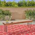 Jane Industrial Wood And Metal Bench Black Metal & Wood