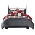 6 Piece Herringbone Duvet Cover Set King Multicolor Polyester