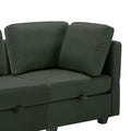 Adjustable Arms And Backs Sectional Sofa, Modern Sectional Couch U Shaped Sofa Couch With Storage Ottoman, Sofa With Convertible Chaise Green Green Polyester 4 Seat