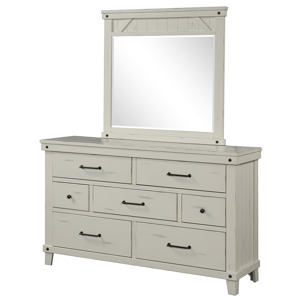 7 Drawer Dresser White Solid Wood Mdf