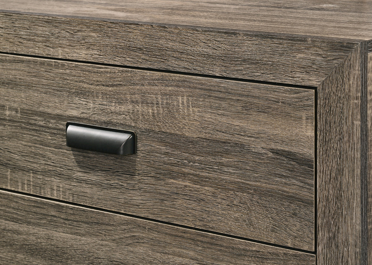 1Pc Contemporary 4 Drawer Tall Chest With Metal Hardware Rustic Gray Rustic Finish Bedroom Furniture Gray Gray Bedroom Contemporary Wood