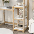 House Shaped Wooden Writing Desk,Kids Study Table,Bookshelf & Toy Storage,Natural Twin Natural American Design Pine