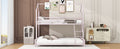 Metal House Bunk Bed, Twin Over Full, Pink Full Pink Metal