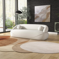 Andrew Beige Boucle Sofa Beige,Ivory White,Light Beige,White Wood Primary Living Space Medium Firm Mid Century Modern Foam Boucle,Solid Wood 3 Seat