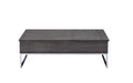 Grey Oak And Chrome Coffee Table With Lift Top Oak Silver Primary Living Space Rectangular Wood Metal Sled
