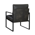 Modern Accent Chair Cushioned Seat Dark Gray Faux Leather Upholstery Black Metal Frame 1Pc Style Comfort Durability Elegance Look Dark Gray Primary Living Space Industrial,Mid Century Modern,Modern