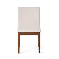 Dining Chair Set Of 2 Light Beige Fabric