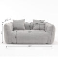 Soft Beanbag Chair With High Resilience Foam Core For Two People. The Comfortable Square Recliner Sofa Is Ideal For Family Members And Friends Engaged In Games, Reading, Watching Tv Grey Chenille
