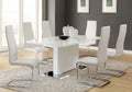 Set Of 4 Solid White Dining Room Dining Chairs Set Of 4 Or More Faux Leather,Metal