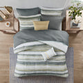 8 Piece Printed Seersucker Comforter And Quilt Set Collection Yellow King Cal King King Yellow Polyester