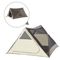 Outsunny 2 3 People Pop Up Camping Tent Waterproof Automatic Instant Tent Portable Cabana Beach Tent With Rainfly, Carry Bag, Windows And Doors, Outdoor Camping Hiking Indoor Brown Polyester