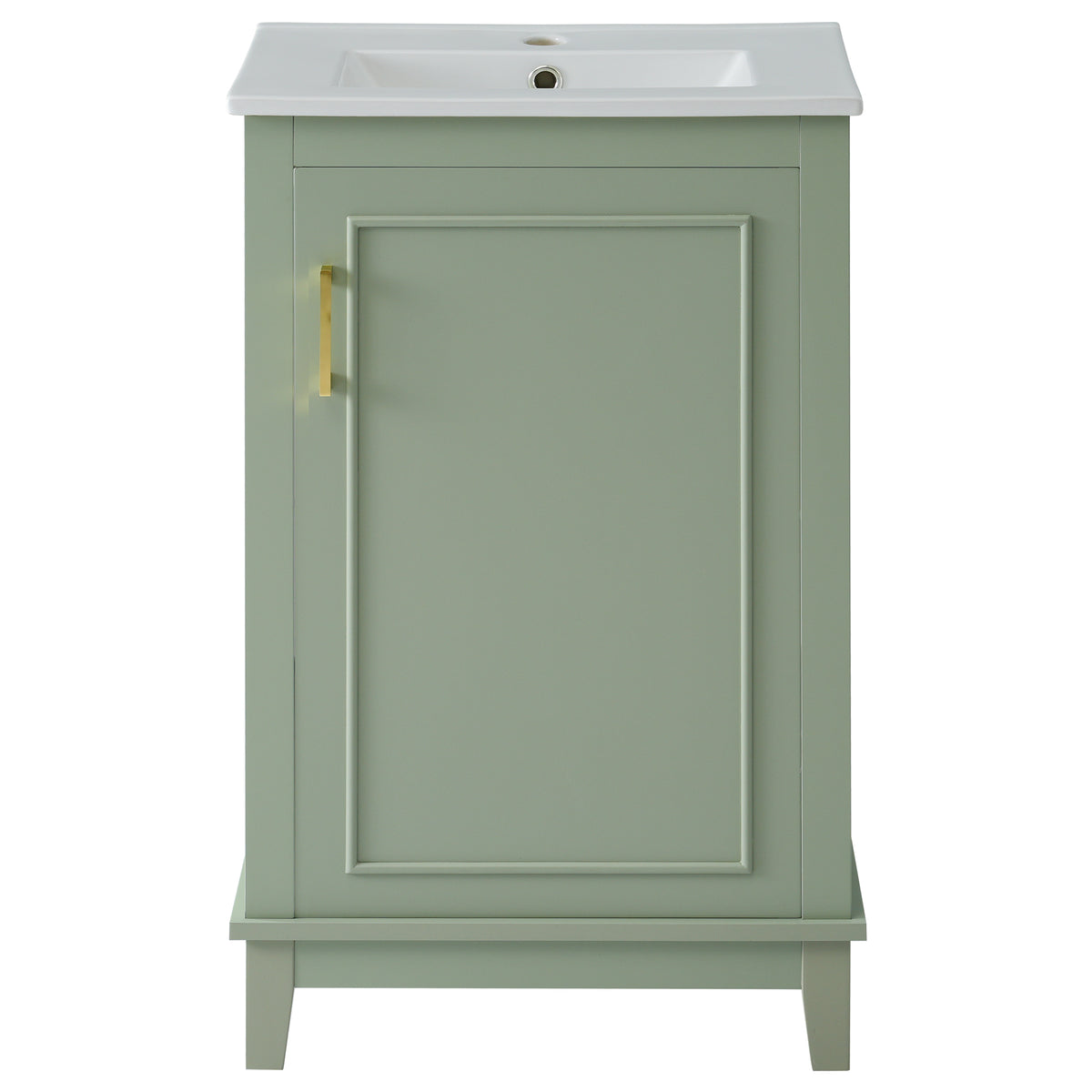 Viedo 20 Inch Modern Small Bathroom Vanity Cabinet With Ceramic Basin 20*15.5*33.3 Inches,Ample Storage,1 Soft Close Door Green Bathroom Solid Wood Mdf